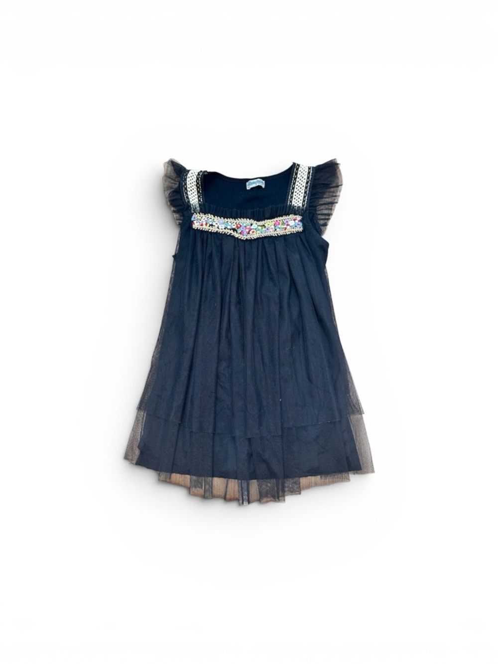 Flutter Sleeve Tulle Front Boho Top